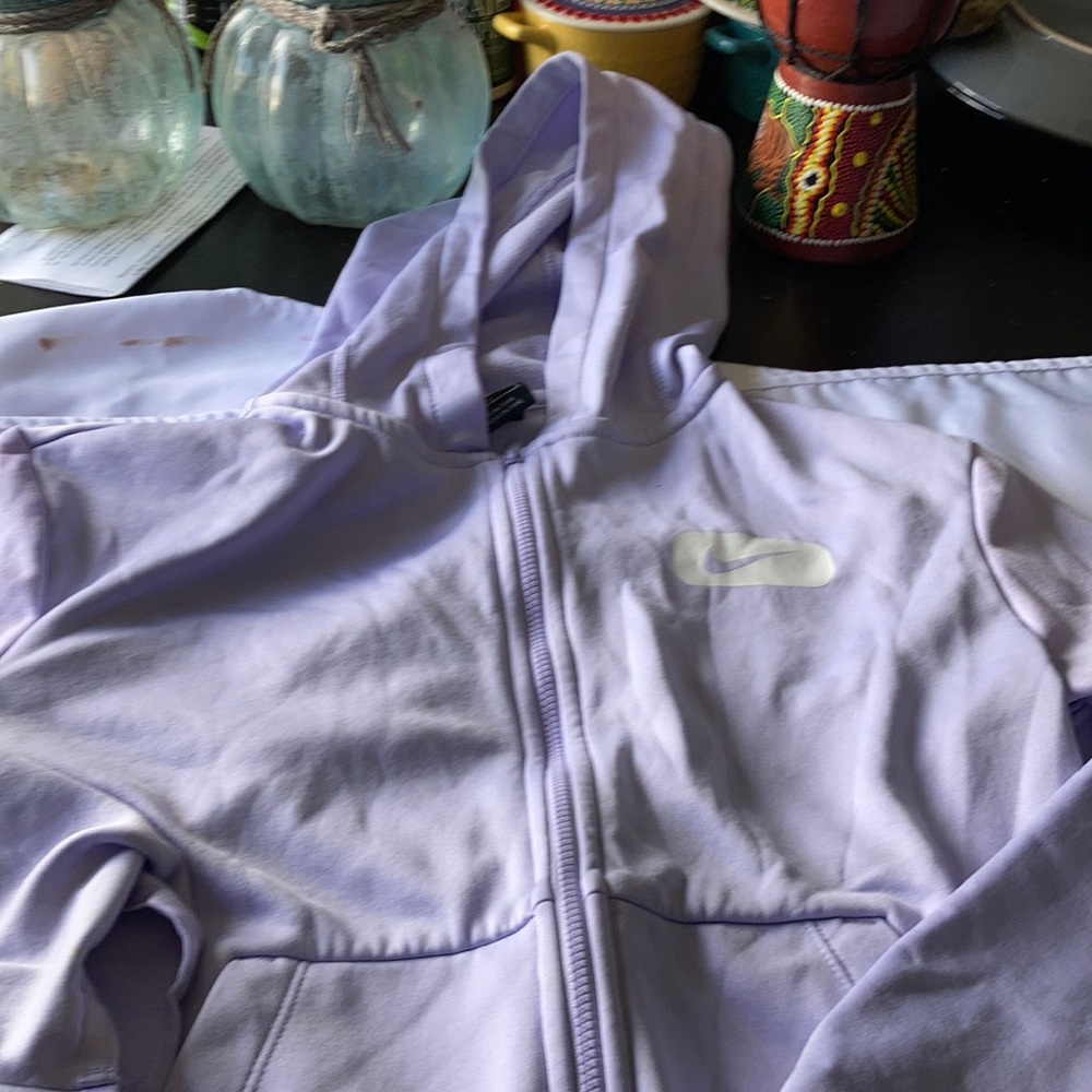 Nike lilac purple dry fit zip up hoodie